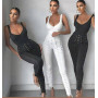 High Quality Summer Bodycon Elegant Women Two-Piece Bandage Set Sexy Vest Top + Lace-up High-Waist Pencil Pants Club Party Set