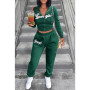 Cropped Hoodie Top Jacket Two Piece Pant Sets Women Winter Fall Clothes Outfit Y2K Streetwear 2 Piece Set Joggers Tracksuit