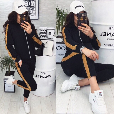 Spring  2Pcs Set Women Sport Tracksuit Zipper Hoodies Sweatshirt Pants Set Jogger Sport Wear Ladies Sweat Autumn Streetwear Suit