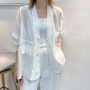Women Blazers Sun-proof Summer Sheer Fashion Casual Korean Style Breathable Cozy All-match Outerwear Elegant Female Office New