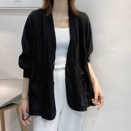 Women Blazers Sun-proof Summer Sheer Fashion Casual Korean Style Breathable Cozy All-match Outerwear Elegant Female Office New
