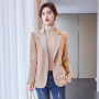 Spring Women Sequined Small Blazer Feminino Shining Pockets Long Sleeve Outerwear Vintage Female Casual Office Lady Work Tops