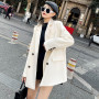 Autumn Winter New Fashion England Style Retro Women's Blazers Comfortable Turn-down Collar Double Breasted Casual Blazers