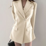 Autumn Winter New Fashion Creative Design High-quality Casual Blazers for Office Lady Single Button Slim Thick Blazers