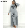 HLJ&GG Fall Winter Casual Irregular Top + Skinny Pants Two Piece Sets Women Outfits Female PINK Letter Print Matching Tracksuits