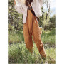 The Hot New Fashion For Women's Clothing In Autumn  Is The Zipper StrapJumpsuit In Solid Color And Wide Butt Pants