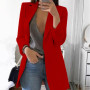 Women Elegant Slim Casual Solid Business Blazer Bodycon Long Blazers Jacket Ladies Spring Autumn Suit 5XL