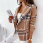 Autumn Office Lady Elegant Solid Blazer Coats Fashion Turn-Down Collar Women Outerwear Spring Casual Simple Long Sleeve Jackets