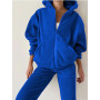 Fleece Tracksuit Women Two Piece Set Autumn Clothes Zip Hooded Top and Pants Suits Sweatsuit Casual 2 Pices Matching Set Outfits