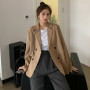 Blazers Women Loose Double-breasted Office Solid Korean Long-sleeve Spring Elegant Vintage Trendy Breathable Sweet College Retro