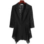 Spring Summer Women 3/4 Sleeve  Black Sun Protection Clothing Sexy Hollow Lace Slim Blazer Office Ladies Work Wear E117