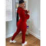 Activewear Letter B Print Track Suits for Women 2 Piece Zipper Hooded Long Sleeve Crop Jackets with High Waist Jogger Sweatpant