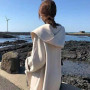 Xpqbb Fashion Double Sided Hooded Woolen Coat Women Elegant Loose Cloak Windbreaker Woman Autumn Winter Streetwear Outwear