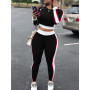 Sexy Women Sports Set Yoga Sleeve Crop Top Pants Outfit Yoga Workout Gym Fitness Athletic Workout Clothes Tracksuit