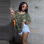 Streetwear Camouflage Letter Print Loose T-shirt Women Fashion Long Sleeve O-Neck LongT Shirt Casual Y2K Pullover Tees Tops