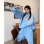 Fashion leisure sports suit women  spring and autumn new American hip-hop style loose sweater and trousers two-piece suit