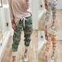 Jogger Pants Women Camouflage Print Casual Drawstring Jogging Ladies Streetwear Lace Up Sweatpants