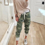 Jogger Pants Women Camouflage Print Casual Drawstring Jogging Ladies Streetwear Lace Up Sweatpants