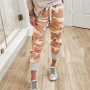 Jogger Pants Women Camouflage Print Casual Drawstring Jogging Ladies Streetwear Lace Up Sweatpants