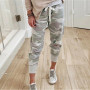 Jogger Pants Women Camouflage Print Casual Drawstring Jogging Ladies Streetwear Lace Up Sweatpants