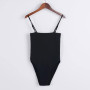 UNAIZA Female Bodysuit New Ladies Sexy Solid Color Slim-Fit Flat-Mouth Sling One-Piece Bottoming Vest And Chest Wrap Underwear