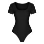 Women's Short Sleeved Bodysuit Casual Comfort Scoop Neck Basic Jumpsuit Body Mujer Plus Size Skinny Bottoming Bodycon Bodysuits