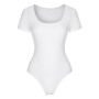 Women's Short Sleeved Bodysuit Casual Comfort Scoop Neck Basic Jumpsuit Body Mujer Plus Size Skinny Bottoming Bodycon Bodysuits