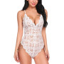 Sexy Lace Perspective Bodysuit Women One Piece V-Neck Body Top Sleeveless Skinny Bodysuits Sexy Lingerie Push Up Body Suit Mujer