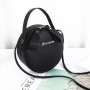 Women Small Round Handbag PU Leather  Solid Color Circular Shoulder Messenger Bags Simple Money Bag