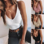 Women Sexy Bodysuits Sleeveless Overalls Slim Basic V-neck Sling Playsuit Tops Streetwear