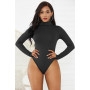 Women Sexy Bodycon Bodysuit Long Sleeve Turtleneck Sheath Basic Body Top