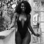 Women Deep V neck Backless one piece Playsuit high cut sexy black bodysuit