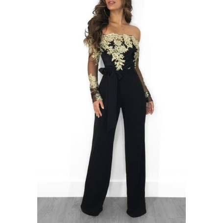 Women 7Colors 2019 Newly Sexy Strapless Wide Leg Elegant Straight  Lace Jumpsuit