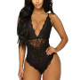 Women Sexy Deep V Neck Lace Bodysuit Skinny Body Top Backless Bodycon Jumpsuit Plus Size Overalls Slim Fit