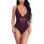 Women Lace Deep V-neck Backless Bodysuit Lingerie Sexy Camis Skinny Body Suit  Solid Plus Size