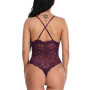 Women Lace Deep V-neck Backless Bodysuit Lingerie Sexy Camis Skinny Body Suit  Solid Plus Size