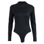Women Turtleneck Casual Solid Bodycon Bodysuits Classic Long Sleeve Basic Tops