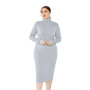 Women Knitted Turtleneck Sweater Bodycon Casual Fit Elegant Dresses Plus Size 5XL Pencil 5 Colors