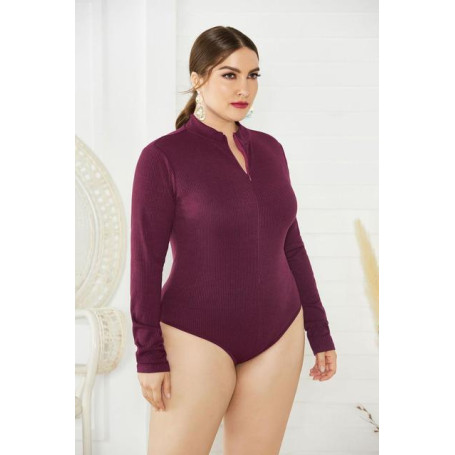 Women Knit Sweater Bodycon Bodysuits Slim Zipper O Neck Casual Sexy Elegant Clothes Larger 5XL