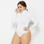 Turtleneck Slim Body Women Sexy Bodysuits Clothing Streetwear Basic High Elastic Casual Jumpsuits Plus Size 5XL