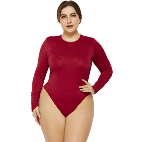 Turtleneck Slim Body Women Sexy Bodysuits Clothing Streetwear Basic High Elastic Casual Jumpsuits Plus Size 5XL