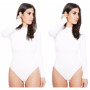 Women Sexy O Neck Jumpsuit Romper Tops Elastic Slim Long Sleeve Bodysuit Overalls