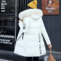 Women Coats Long Cotton Casual Fur Hooded Jackets Thick Warm Parkas Overcoat