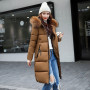 Women Jacket Parkas Fashion Solid Zipper Coat Plus Size Thick Cotton
