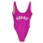 SQUAD Letter One Piece Swimsuit Womens Bodysuit Bathing Suits