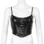 Corset Sexy  Leather  Crop Top