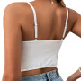 Women Sleeveless Camisole with Adjustable Bandage Lace Backless Tank Crop Top