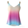 Women's Casual Chic Ombre Sexy V-Neck Chain Sleeveless
