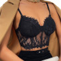 Lace  Crop Tops See Through Sweetheart Neckline