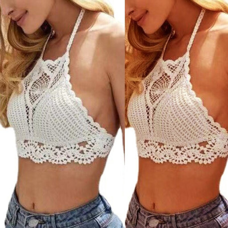 Women Beach Crochet Bikini Bra /Top Sleeveless